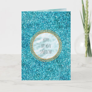 Mermaid Aqua Glitz Glitzer Karte