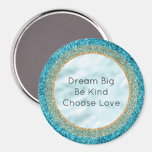 Mermaid Aqua Glitz Glitzer Magnet (Vorderseite/Rückseite)