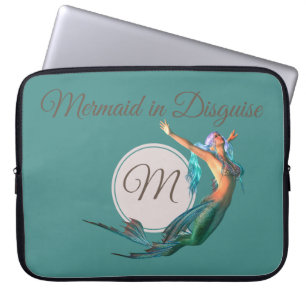 Mermaid Aquamarin Beautiful Monogram Laptopschutzhülle