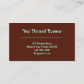 Mermaid Aquamarin Brown Beach Theme Visitenkarte (Rückseite)