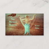 Mermaid Aquamarin Brown Beach Theme Visitenkarte (Vorderseite)