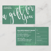 Mermaid Aquamarin Glitzer Gradient Geschenkgutsche Visitenkarte (Vorne/Hinten)