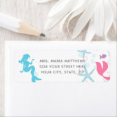 Mermaid Aquamarin rosa Lila Adressenmarken (Insitu)