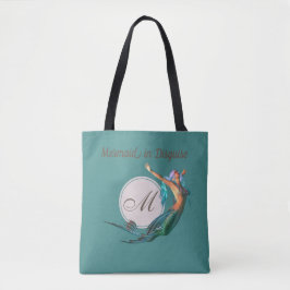 Mermaid Aquamarin schönes Monogramm über Printmedi Tasche