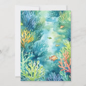 Mermaid Aquarell Geburtstagsvorlage Einladung (Rückseite)