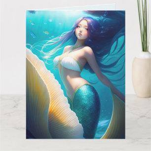 MERMAID ART GEBURTSTAG FÜR ZEHN MÄDCHENKARTEN KARTE