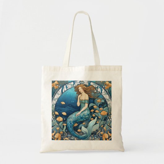 Mermaid Art Nouveau Aqua Ticino Tragetasche (Vorne)