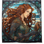 Mermaid Art Nouveau Style Duschvorhang (Vorderseite)