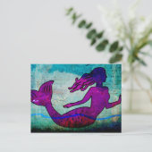 Mermaid Art Postcard Postkarte (Stehend Vorderseite)