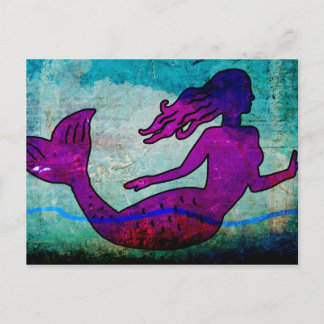 Mermaid Art Postcard Postkarte