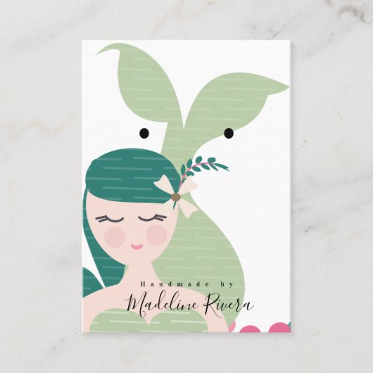 Mermaid Artisan Earring Display Cards Telefonnummerkarte (Vorderseite)