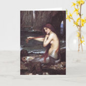 Mermaid Artwork Grußkarte Karte (Gelbe Blume)