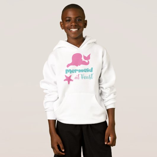 Mermaid At Heart, Mermaid Schwanz, Meerjungfrau Si Hoodie (Vorne ganz)