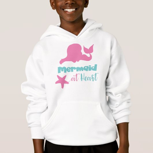 Mermaid At Heart, Mermaid Schwanz, Meerjungfrau Si Hoodie (Vorderseite)