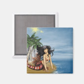 Mermaid auf Beach Magnet (Vorderseite/Rückseite)