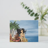 Mermaid auf Beach Postcard Postkarte (Stehend Vorderseite)