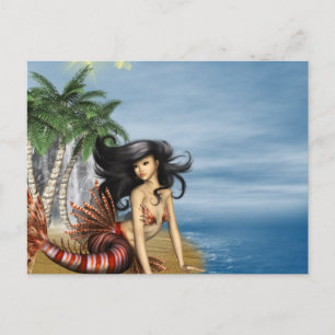 Mermaid auf Beach Postcard Postkarte