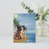 Mermaid auf Beach Postcard Postkarte (Stehend Vorderseite)
