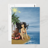 Mermaid auf Beach Postcard Postkarte (Vorne/Hinten)