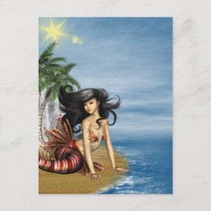 Mermaid auf Beach Postcard Postkarte