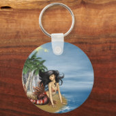 Mermaid auf Beach Schlüsselanhänger (Vorderseite)