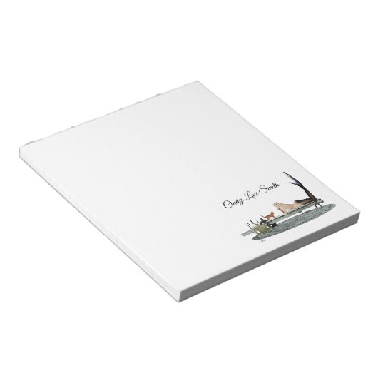 Mermaid auf Boat Dock Notepad Notizblock (angewinkelt)