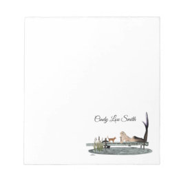 Mermaid auf Boat Dock Notepad Notizblock