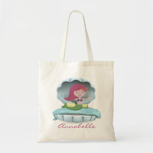 Mermaid auf Clamshell Bed Personalize Tragetasche