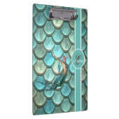 Mermaid auf Mermaid-Schwanz-Skala Monogramm Klemmbrett (Rechts)