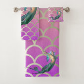 Mermaid auf Ombre Mermaid Schwanz Scales Badhandtuch Set (Insitu)