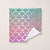 Mermaid auf Ombre Mermaid Schwanz Scales Badhandtuch Set (Waschlappen)