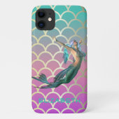 Mermaid auf Ombre Mermaid Schwanz Scales Case-Mate iPhone Hülle (Rückseite)