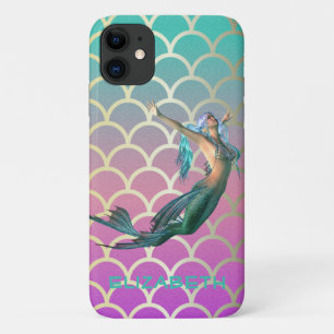 Mermaid auf Ombre Mermaid Schwanz Scales Case-Mate iPhone Hülle