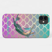 Mermaid auf Ombre Mermaid Schwanz Scales Case-Mate iPhone Hülle (Rückseite (Horizontal))