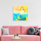 Mermaid auf Rock Abstrakt Digital Print Leinwanddruck (Insitu (Wohnzimmer))