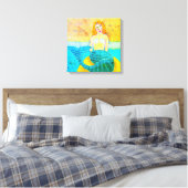 Mermaid auf Rock Abstrakt Digital Print Leinwanddruck (Insitu (Schlafzimmer))