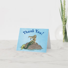 Mermaid auf Steinen Dankeskarte