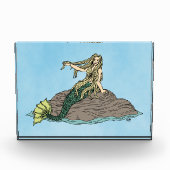 Mermaid auf Steinen Fotoblock (Vorderseite)