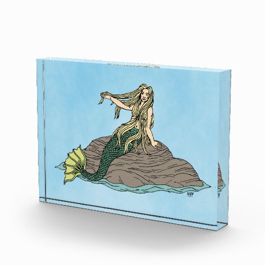 Mermaid auf Steinen Fotoblock (Rechts)