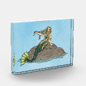 Mermaid auf Steinen Fotoblock (Links)