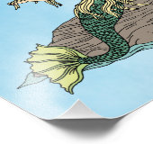 Mermaid auf Steinen Fotodruck (Ecke)