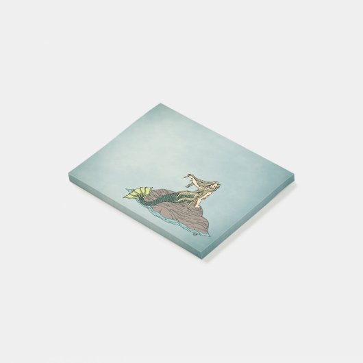 Mermaid auf Steinen Post-it Klebezettel (angewinkelt)