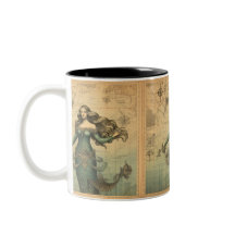 Mermaid auf Vintager Karte