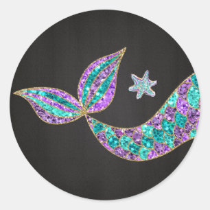 Mermaid Aufkleber Glitzer, Unter Meer Vielen Dank