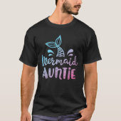 Mermaid Auntie Funny Aunt Women Family Matching Bi T-Shirt (Vorderseite)