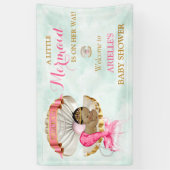 Mermaid Baby Clam Muschel Tiara African American Banner (Vertikal)