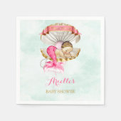 Mermaid Baby Clam Muschel Tiara Pearls Pink Gold Serviette (Vorderseite)
