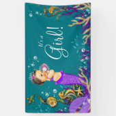 Mermaid Baby Dusche Banner (Vertikal)