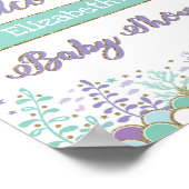 Mermaid Baby Dusche Begrüßung Schildkrötenmeer Poster (Ecke)