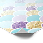 Mermaid Baby Dusche Begrüßungspapier Poster (Ecke)